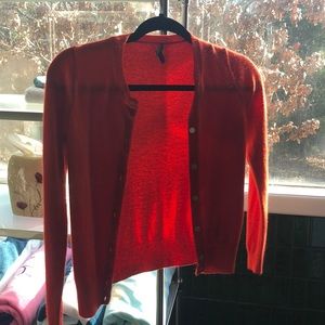 Orange cashmere CrewCuts (J Crew) sweater
